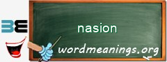 WordMeaning blackboard for nasion